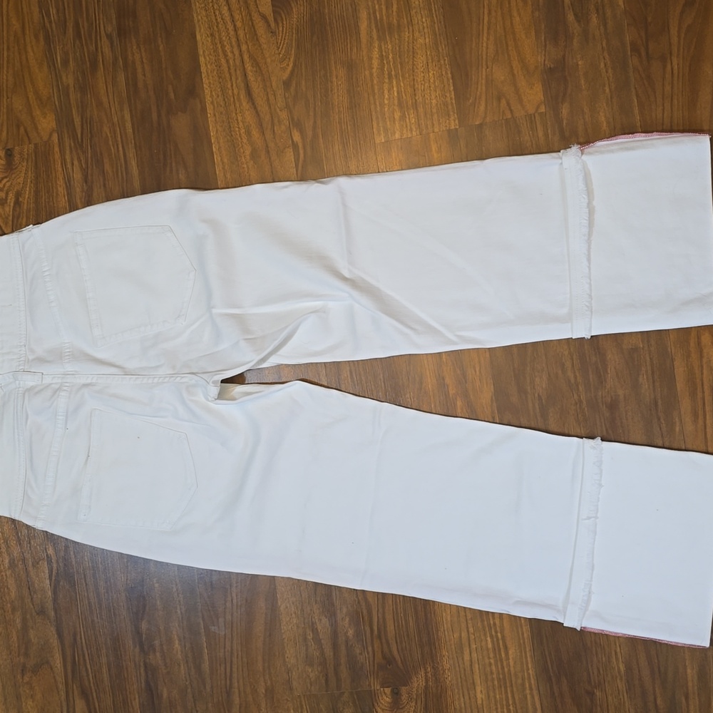 Pilcro and the Letterpress Cropped Off White Pants with Wide Cuff - Picture 7 of 11